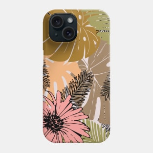 Leaves and Flower Collage - Pastels Phone Case