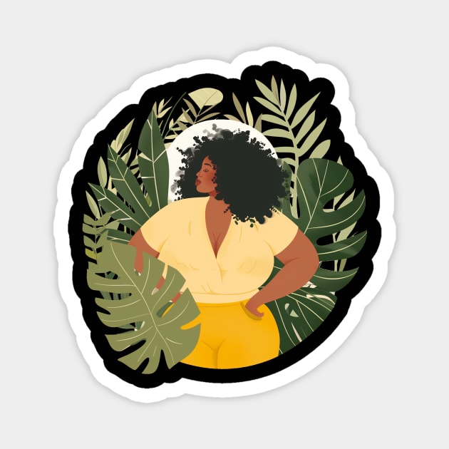 Curvy Black Woman Boho Magnet by Vlaa