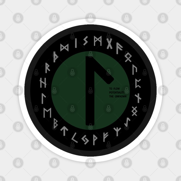 Green Laguz Futhark Rune Symbol Magnet by DepicSpirit