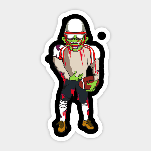 Zombie As Rugby Football Player Halloween Retro Sun Rugby Player Sticker Teepublic Uk