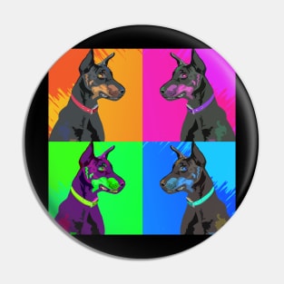 Doberman color squares Pin