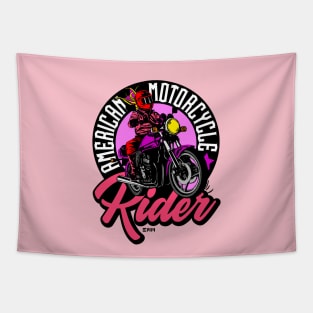 american motorcycle rider girl Tapestry