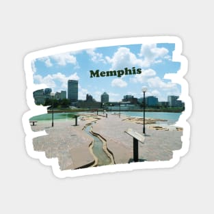 Memphis Tennessee skyline blue clouded sky USA city break Magnet