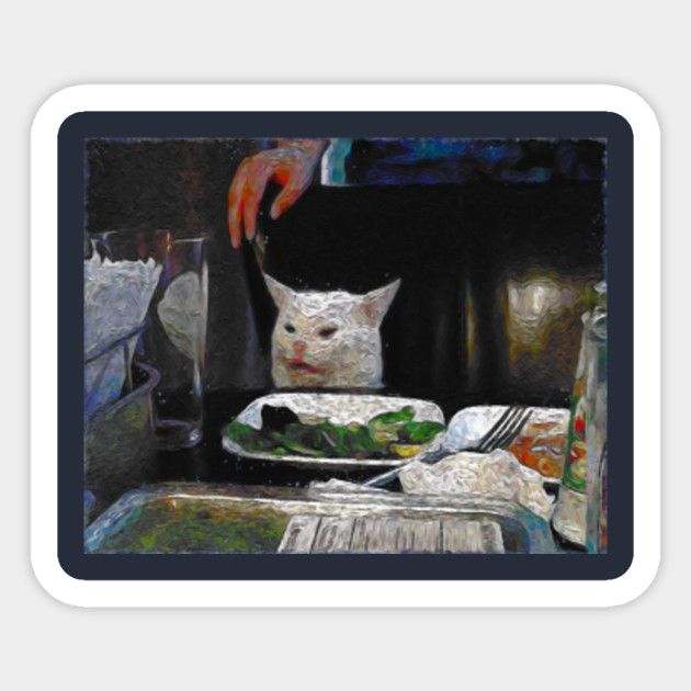 Confused Cat Meme Painting Van Gogh Inspired Art Confused Cat At
