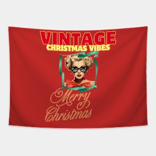 Vintage Vibes Merry xmas Tapestry