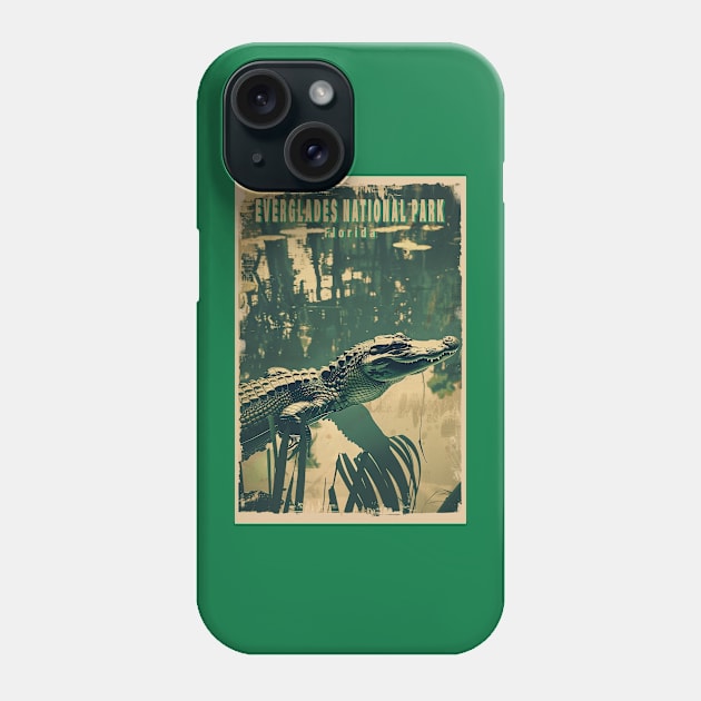 Everglades National Park Vintage Travel  Poster Phone Case by GreenMary Design