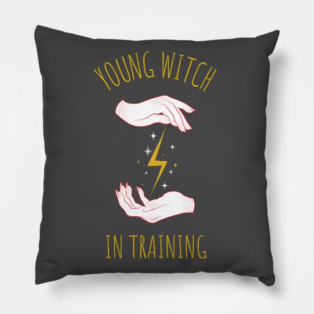 Young Witch in training Pillow by Lemon Squeezy design 