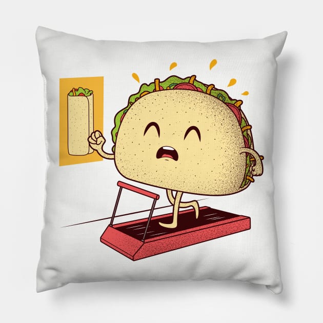 Run Taco Run! Pillow by pedrorsfernandes