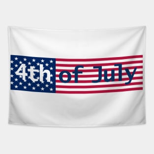 4th of July Typography on Stars and Stripes Tapestry