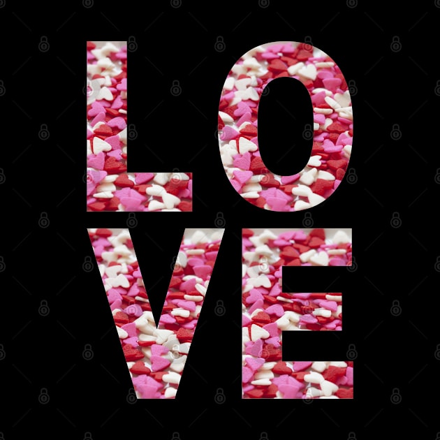 Love with Red Pink and White Candy Hearts Design by Orchyd