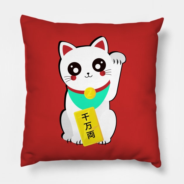 Lucky Chinese Cat Pillow by HelenDesigns