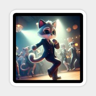 Feline Formal: Impeccably Dressed Cats Cutting the Rug Magnet