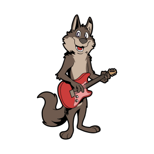 Comic Wolf plays electric guitar T-Shirt