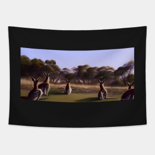 Kangaroos relaxing on a nice day Tapestry