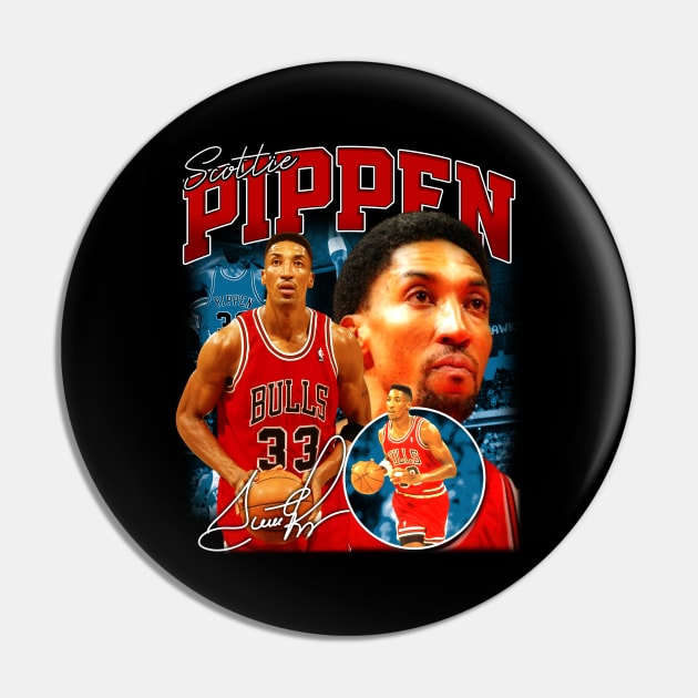 Scottie Pippen Basketball Legend Signature Vintage Retro 80s 90s Bootleg Rap Style Pin by CarDE