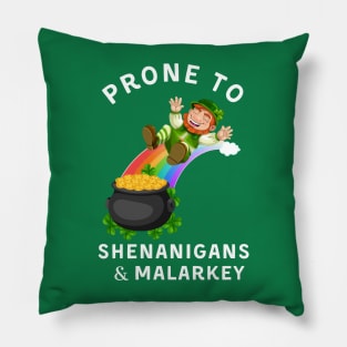 St Patricks Day Shenanigans and Malarkey Leprechaun Pillow