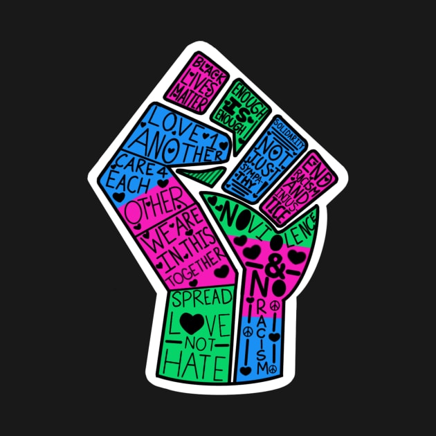 Polysexual Pride BLM Word Fist by Winspire Works