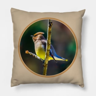 Cedar Waxwing Photograph Pillow