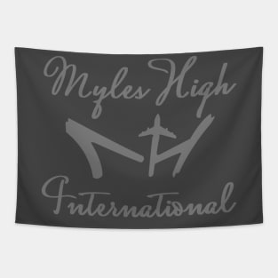 Myles High International Grey Script Tapestry