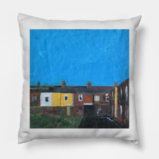 Back Of Houses, York, England Pillow