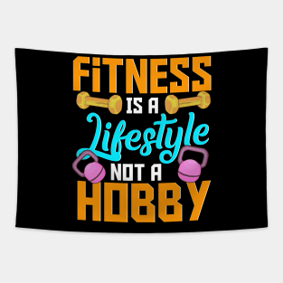 Fitness Is A Lifestyle Not A Hobby Gym Motivational Workout Tapestry