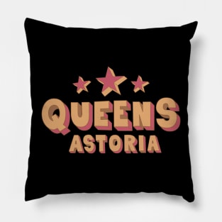 Pop Art Astoria - Dive into the Colorful Heart of Queens, NYC Pillow