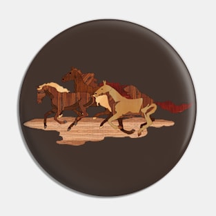 Wooden Horses Pin