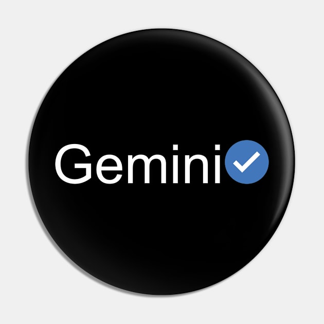 Verified Gemini (White Text) Pin by inotyler