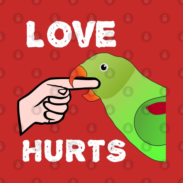 Love Hurts Indian Ringneck Female Parrot Biting by Einstein Parrot