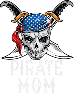 Pirate Mom Skull Jolly Roger Halloween Costume Magnet