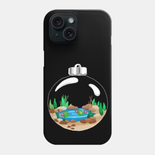 Frog pond christmas bulb Phone Case