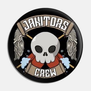 Janitors crew Jolly Roger pirate flag Pin