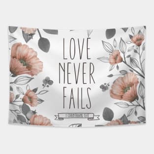 Love Never Fails - Bible Verse Tapestry