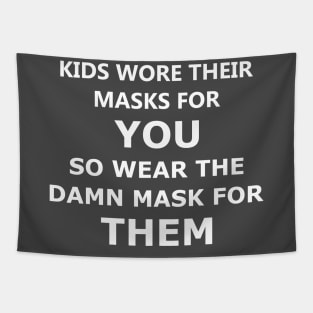 Mask Up! (white text) Tapestry