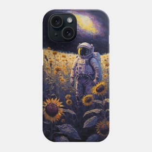 Lonely Astronaut In A Sunflower Field Phone Case