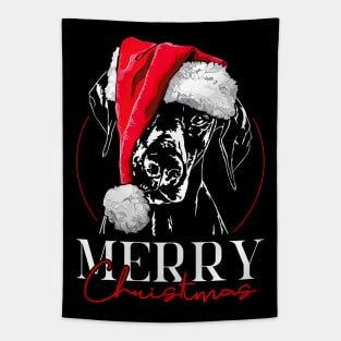 Funny Santa Doberman Merry Christmas dog mom gift Tapestry