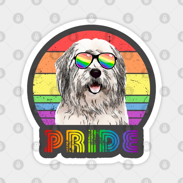 LGBTQ Old English Sheepdog Dog Rainbow Gay Pride Magnet by TheBeardComic