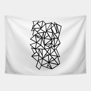 Abstraction Outline Thick Black on White Tapestry