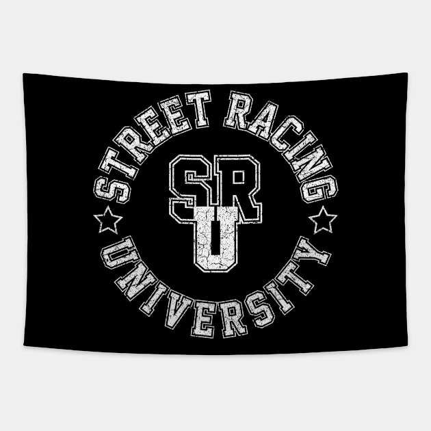 Street Racing University Tapestry by cowyark rubbark