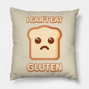 I Cant Eat Gluten Cute Bread Cartoon Pillow