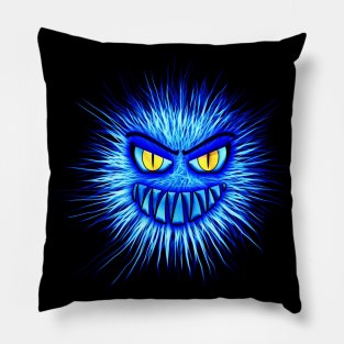 Blue monster design or blue virus in disguise Pillow