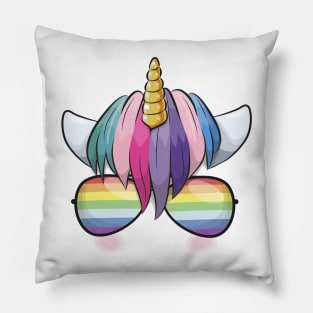 Cute Unicorn with Glasses Pillow