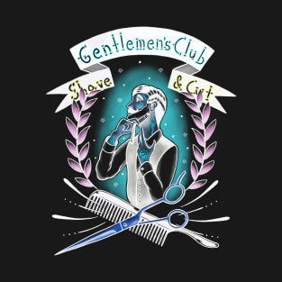 Old School Gentlemen's Club Barber Shop Tattoo Design T-Shirt