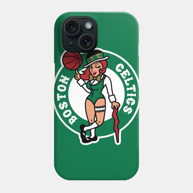 Boston Lady Celtics Phone Case by Carl Cordes