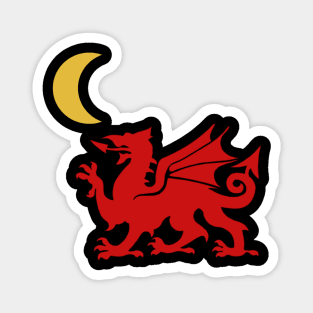 Welsh Dragon Moon Magnet