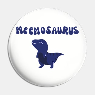 Meemosaurus groovy dino navy blue Pin