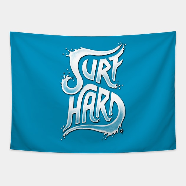 Surf Hard V1 Tapestry by c0y0te7