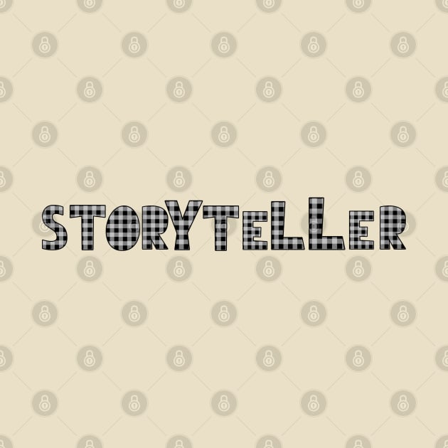 Storyteller grey and black check by PetraKDesigns