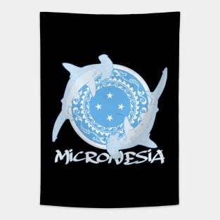 Hammerhead Sharks on Micronesian flag Tapestry