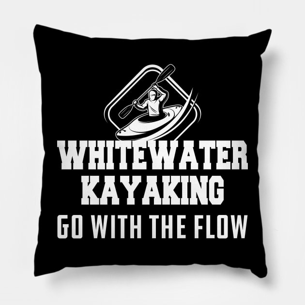 Whitewater Kayaking go with the flow Pillow by KC Happy Shop